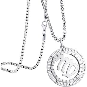 555Jewelry Stainless Steel Horoscope Zodiac Sign Necklace Pendant for Men & Women ‎ in Saudi Arabia