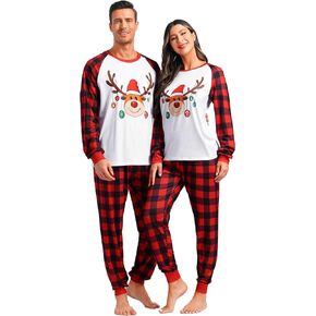 frawirshau Christmas Pajamas For Family Christmas Pjs Matching Sets Pajamas For Couples