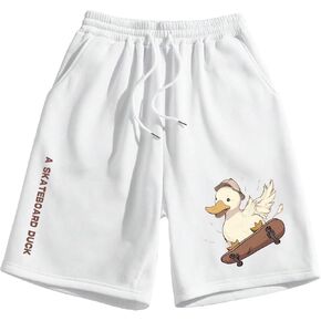 GORGLITTER Men's Cartoon Letter Print Pocket Track Shorts Drawstring Waist Casual Shorts in Saudi Arabia