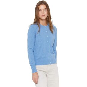 سترة نسائية من State Cashmere 100% من الكشمير النقي بأزرار أمامية وأكمام طويلة ورقبة دائرية