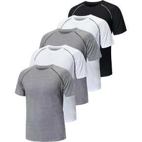 قمصان رياضية للأولاد من TELALEO مكونة من 5 قمصان رياضية للفتيات سريعة الجفاف وأكمام قصيرة وأكمام قصيرة للحماية من الأشعة فوق البنفسجية in Kuwait