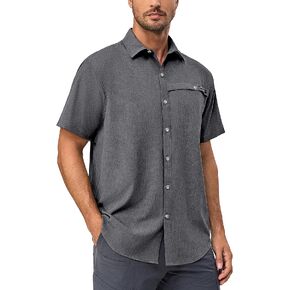 Little Donkey Andy Men's Lightweight UPF 50+ Short Sleeve Shirt, Breathable Fishing Hiking Shirt, Air-Holes Tech