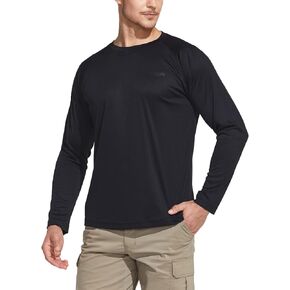 CQR Men's UPF50+ Sun Protection Shirts, Quick Dry Long Sleeve Rash Guard, Athletic Running Workout Fishing Cooling Shirts