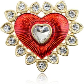 EMEGCY Heart Brooches for Women Girls Rhinestone Brooches Heart Lapel Pins Jewelry Gifts for Her