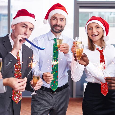 6 Pcs Christmas Ties for Men 51 Inch Novelty Holiday Printed Necktie Santa Snowman Snowflake Funny Neck Tie for Boy (Classic Pattern) in Saudi Arabia