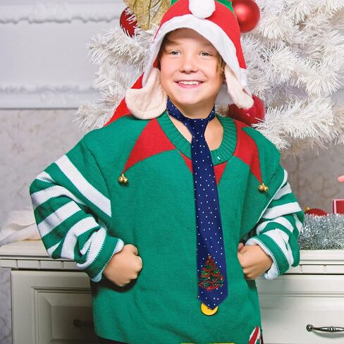 6 Pcs Christmas Ties for Men 51 Inch Novelty Holiday Printed Necktie Santa Snowman Snowflake Funny Neck Tie for Boy (Classic Pattern) in Saudi Arabia