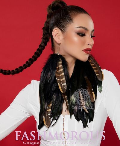 Fashmorous Halloween Jewelry Black Long Earrings for Women Elegant Boho Earrings Feather Earrings for Women Dangling Earrings Halloween in Saudi Arabia