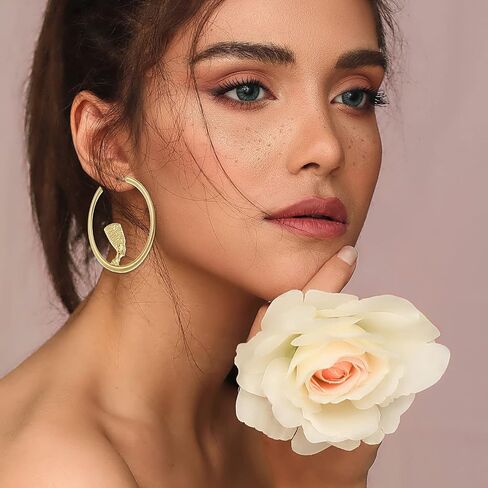 RechicGu 8 Pairs Women Girls Egyptian Ancient Costume Dangle Set Earrings Cross Snake Hoop Studs Drop Vintage Jewelry Accessory Statement in Saudi Arabia