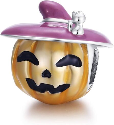 FAEFASH Halloween Ghost Charm Skull Charm 925 Sterling Silver Black Cat,Haunted House, Pumpkin Charm Fit Pandora Style Bracelet,Gifts for Halloween in Kuwait