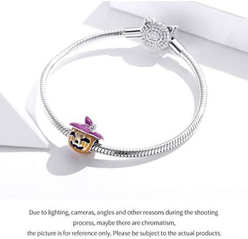 FAEFASH Halloween Ghost Charm Skull Charm 925 Sterling Silver Black Cat,Haunted House, Pumpkin Charm Fit Pandora Style Bracelet,Gifts for Halloween in Kuwait