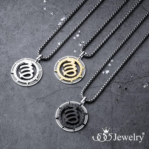 555Jewelry Stainless Steel Horoscope Zodiac Sign Necklace Pendant for Men & Women ‎ in Kuwait