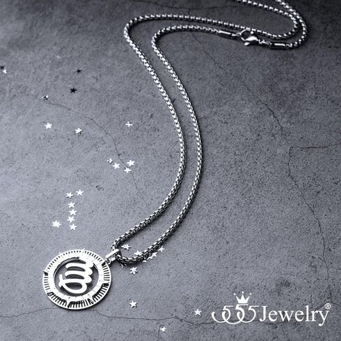 555Jewelry Stainless Steel Horoscope Zodiac Sign Necklace Pendant for Men & Women ‎ in Kuwait