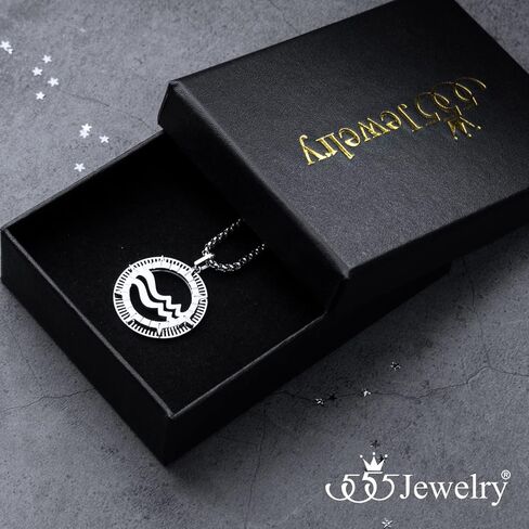 555Jewelry Stainless Steel Horoscope Zodiac Sign Necklace Pendant for Men & Women ‎ in Saudi Arabia