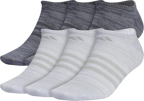 adidas Men's Superlite No Show Socks with Arch Compression (6-Pair), White/Wonder Silver/Onix Grey, Large in Saudi Arabia