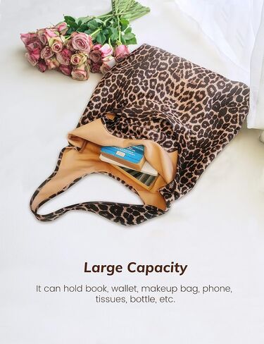 Heesch ليوبارد حمل حقيبة الفهد طباعة المتشرد حقيبة كبيرة حقيبة كتف حقيبة يد المرأة حقيبة تسوق من القماش النسيج حمل المحفظة in Kuwait
