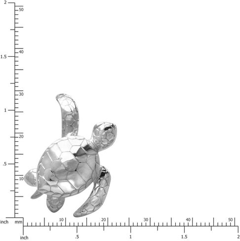 Honolulu Jewelry Company Sterling Silver Turtle Honu Ocean Sea Life Necklace Pendant with 18" Box Chain in Kuwait