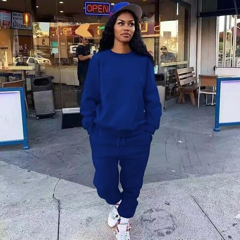 CYXKISS بدلات رياضية مخملية للنساء مجموعة SweatSuit قطعتين طويلة الأكمام عداء ببطء مجموعات الركض عادية 2 قطعة وتتسابق للنساء in Kuwait