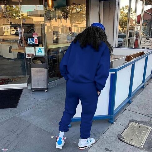 CYXKISS بدلات رياضية مخملية للنساء مجموعة SweatSuit قطعتين طويلة الأكمام عداء ببطء مجموعات الركض عادية 2 قطعة وتتسابق للنساء in Kuwait