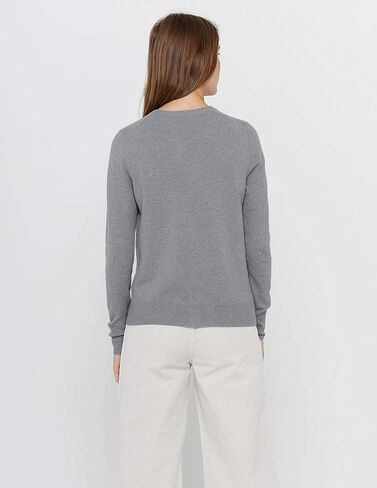 State Cashmere Women's 100% Pure Cashmere Button Front Long Sleeve Crew Neck Cardigan Sweater in Kuwait