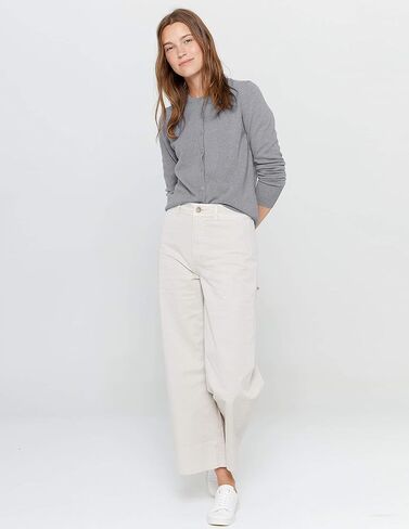 State Cashmere Women's 100% Pure Cashmere Button Front Long Sleeve Crew Neck Cardigan Sweater in Kuwait