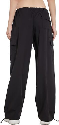 ANNVA U.S.A. Parachute Pants for Women,Y2K Pants,Low Waisted Wide Leg Pants for Women Casual Pants Loose Fit-2023 Trendy in Kuwait