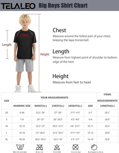 قمصان رياضية للأولاد من TELALEO مكونة من 5 قمصان رياضية للفتيات سريعة الجفاف وأكمام قصيرة وأكمام قصيرة للحماية من الأشعة فوق البنفسجية in Kuwait