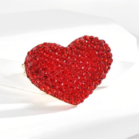 EMEGCY Heart Brooches for Women Girls Rhinestone Brooches Heart Lapel Pins Jewelry Gifts for Her in Kuwait