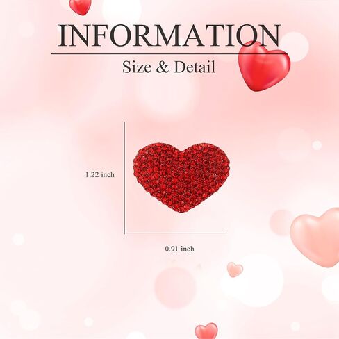 EMEGCY Heart Brooches for Women Girls Rhinestone Brooches Heart Lapel Pins Jewelry Gifts for Her in Kuwait