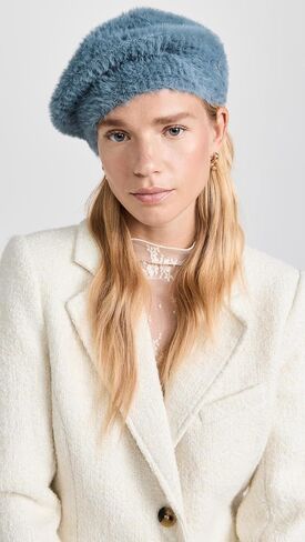 Lele Sadoughi Women's Faux Angora Knit Beret in Saudi Arabia