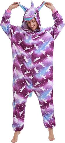 Unisex Unicorn Costumes Pyjamas, Adult Women Men Animal Cosplay Onesie in Kuwait