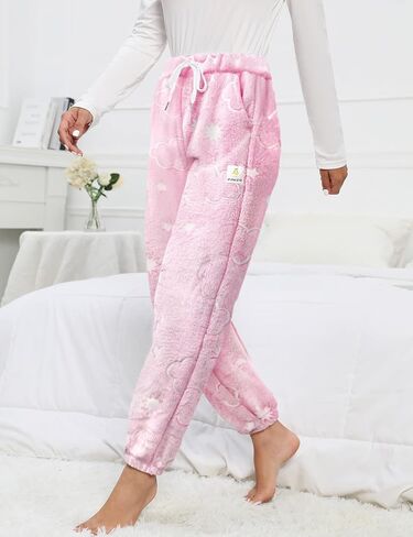 سراويل FINIZO النسائية ذات الحجم الكبير للشتاء مبطنة بصوف الشيربا، سراويل رياضية للركض in Kuwait