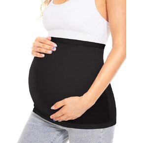 MUSIDORA Pregnancy Belly Band Maternity Belly Band Plus Size Belly Band Belly Bands for Pregnant Women Belly Bands (Black+Black XXL)