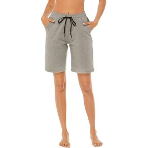 AvaCostume Women's 10" Cotton Jersey Bermuda Knee Length Sweat Shorts with Pockets in Kuwait