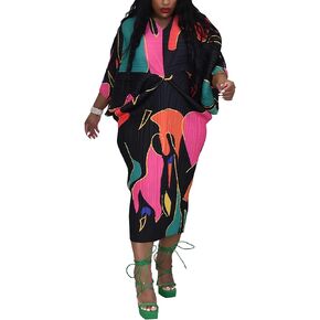Women's Floral Print Pleated Long Dress Elegant Stretchy Flowy Ruched Midi Dress for Party Club in Kuwait