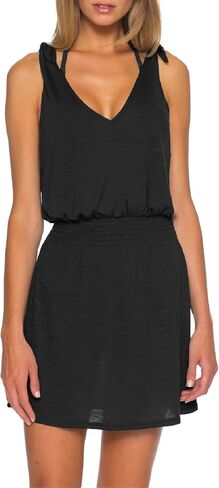 Becca by Rebecca Virtue Women's Standard Breezy Basics Dress, Plunge Neck, Beach Cover Ups in Saudi Arabia