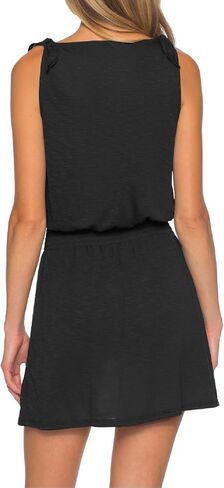 Becca by Rebecca Virtue Women's Standard Breezy Basics Dress, Plunge Neck, Beach Cover Ups in Saudi Arabia