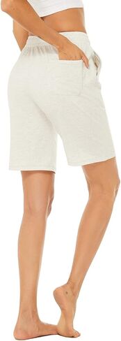 AvaCostume Women's 10" Cotton Jersey Bermuda Knee Length Sweat Shorts with Pockets in Saudi Arabia