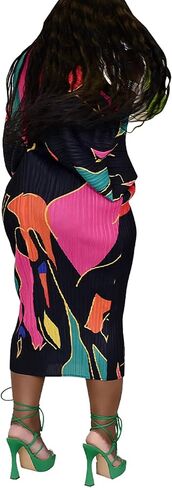 Women's Floral Print Pleated Long Dress Elegant Stretchy Flowy Ruched Midi Dress for Party Club in Kuwait