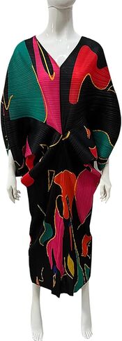 Women's Floral Print Pleated Long Dress Elegant Stretchy Flowy Ruched Midi Dress for Party Club in Kuwait