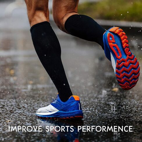 6 أزواج من جوارب ضغط من الخيزران الماصة للرطوبة من أثليمو 8-15 ملم زئبق للرجال، جوارب طويلة للركبة in Kuwait