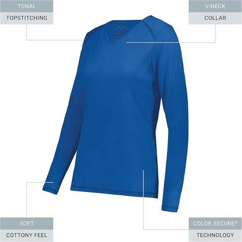 تي شيرت Augusta Sportswear للسيدات بأكمام طويلة مصنوع من البوليستر فائق النعومة in Kuwait