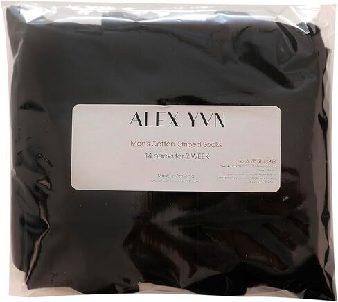 جوارب قطنية مخططة للرجال من ALEX YVN، 14 قطعة in Kuwait