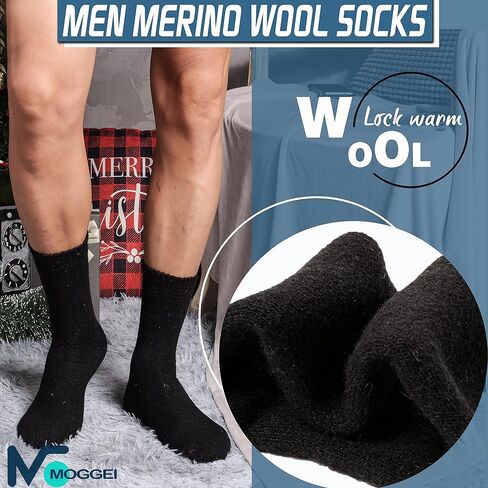 5 أزواج جوارب رجالي من الصوف ميرينو للتنزه سيرًا على الأقدام سميكة ودافئة للشتاء حراري ثقيل التمهيد جوارب ناعمة مريحة للهدايا 5 أزواج للطقس البارد in Kuwait