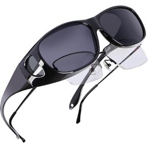 Luxtude Sunglasses Fit Over Glasses for Men & Women,Wrap Around Sunglasses Polarized for Day & Night, 100% UV Protection