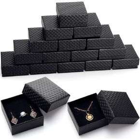 Sasylvia 24 Pcs Jewelry Gift Boxes with Lid Small Cardboard Jewelry Boxes 3 x 3 x 1.4 Bulk Earring Necklace Bracelet Box for Packaging Birthday Anniversaries Christmas Thanksgiving Gift Box(Red)