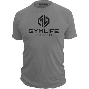 GYM LIFE Men's Power Up Athletic Performance Short Sleeve Workout T-Shirt, Black in Kuwait