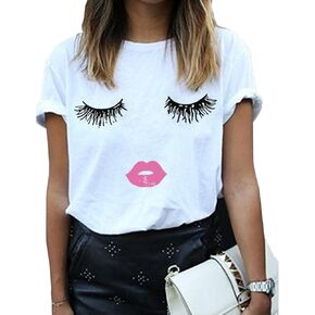 BLACKMYTH Women Summer Funny Print Short Sleeve Top Tee Graphic Cute T-Shirt in Kuwait