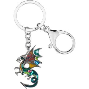 NEWEI المينا التنين المفاتيح Keyrings للنساء الفتيات الاطفال حقيبة سحر التنين الهدايا