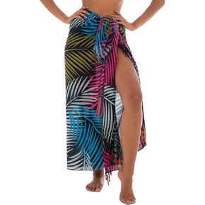 Back From Bali Womens Print Sarong Swimsuit Beach Cover Up Wrap Skirt Pareo