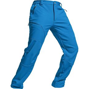 TSLA Men's Snow Ski Snowboard Waterproof Softshell Cargo Pants, Hiking Fleece Lined Bottoms